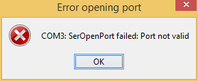 Error: Port not valid