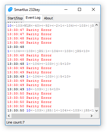 Parity errors in event log