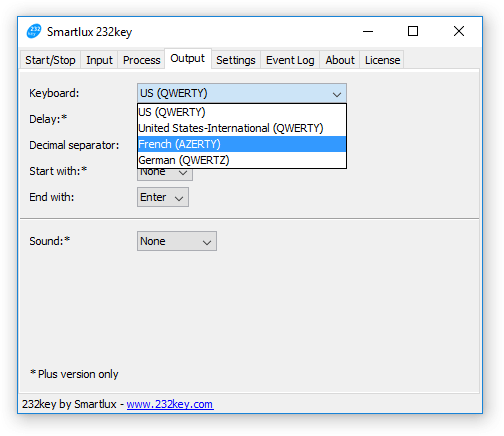 Support for AZERTY keyboards